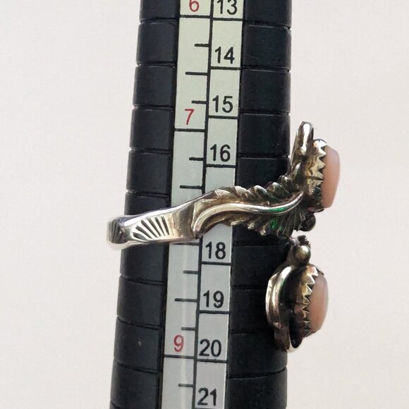 Vintage Signed RB Richard Begay Native Navajo 925 Sterling MOP Bypass Ring 7.75 - Picture 7 of 8
